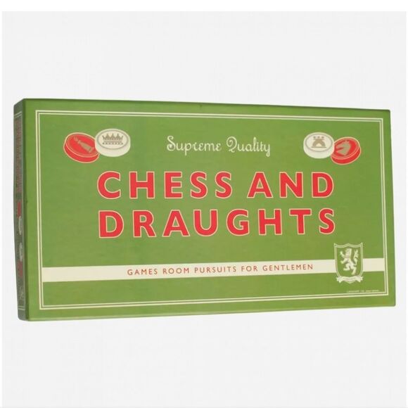 Chess And Draughts Vintage British Gentleman Board Game Mancave MCM - Picture 1 of 8